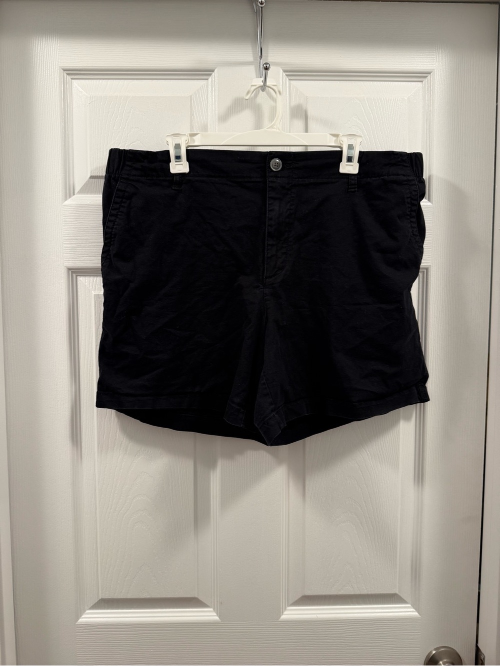 Old Navy Womens Black Chino Elastic Waist Shorts size Xl